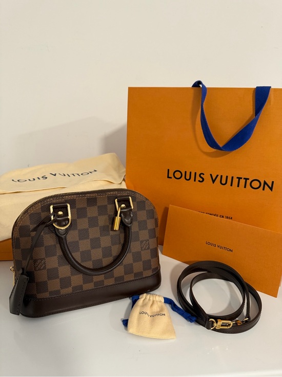 Louis Vuitton Handbags - Louis Vuitton Damier Ebene Alma BB Satchel - Dark Brown & Gold